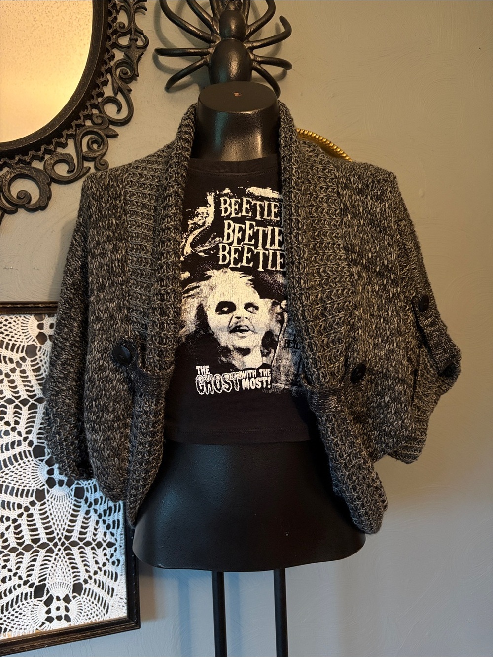 Say What? Charcoal Gray Cropped Knit Shrug Cardigan
